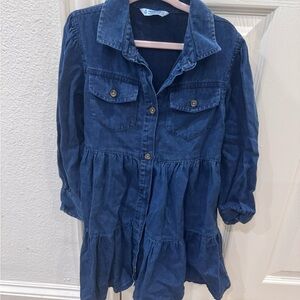 Mayoral Blue Denim Button-Up Dress